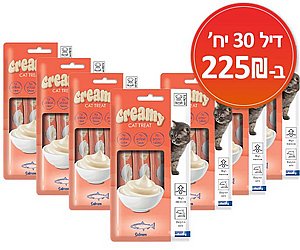 דיל 30 יח' אמפט שלוק לחתול סלמון קרימי 60 גר' דיל 30 יח' אמפט שלוק לחתול סלמון קרימי 60 גר'