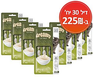 דיל 30 יח' אמפט שלוק לחתול טונה וצדפות קרימי 60 גר' דיל 30 יח' אמפט שלוק לחתול טונה וצדפות קרימי 60 גר'