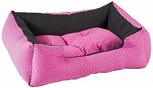 מיטה לכלב מבד כותנה צבע ורוד מנוקד במגוון מידות מיטה לכלב מבד כותנה צבע ורוד מנוקד במגוון מידות