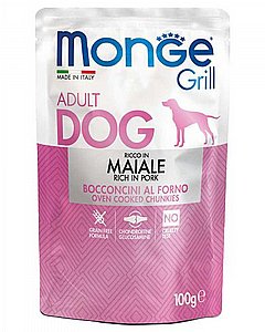 מונג' פאוץ' גריל לכלב דג בקלה נתחים בג'לי 100 ג' MONGE מונג' פאוץ' גריל לכלב דג בקלה נתחים בג'לי 100 ג' MONGE