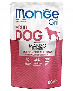 מונג' פאוץ' גריל לכלב כבש וירקות נתחים בג'לי 100 ג' MONGE מונג' פאוץ' גריל לכלב כבש וירקות נתחים בג'לי 100 ג' MONGE