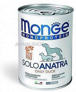 מונג' שימור מונו פרוטאין ברווז לכלב 400 גרם מונג' שימור מונו פרוטאין ברווז לכלב 400 גרם