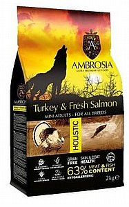 אמברוסיה מיני הודו וסלמון אוכל לכלבים מגזע קטן 2 ק"ג אמברוסיה מיני הודו וסלמון אוכל לכלבים מגזע קטן 2 ק"ג