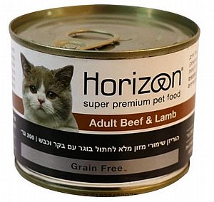 הורייזן שימורי פטה לחתולים בטעם בקר וכבש 200 גר' הורייזן שימורי פטה לחתולים בטעם בקר וכבש 200 גר'